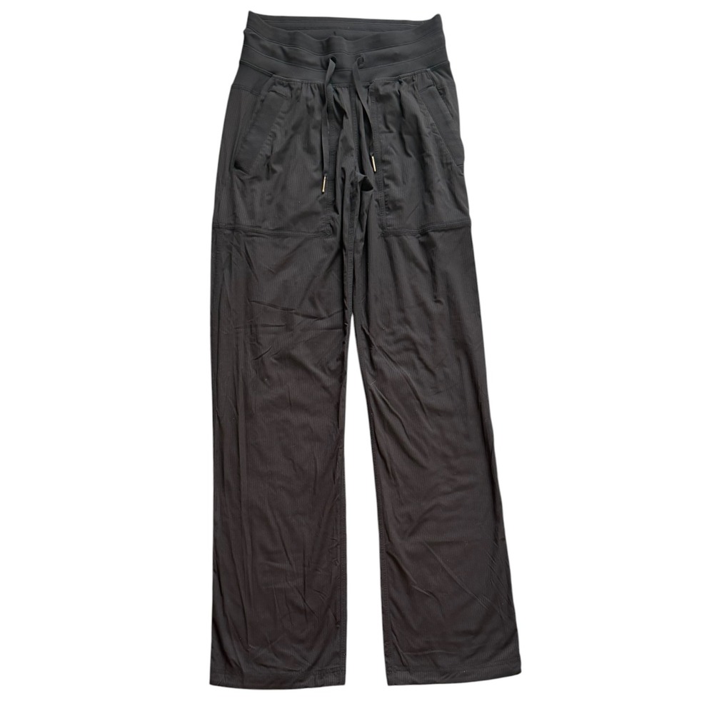 Lululemon Pants Women 2 Black Beyond the Studio Ribbed Straight Leg LW5ENOR